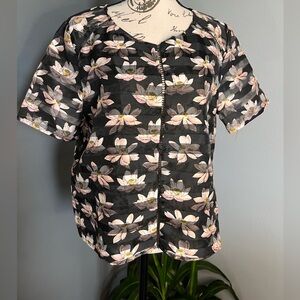 Floral, sheer women’s blouse